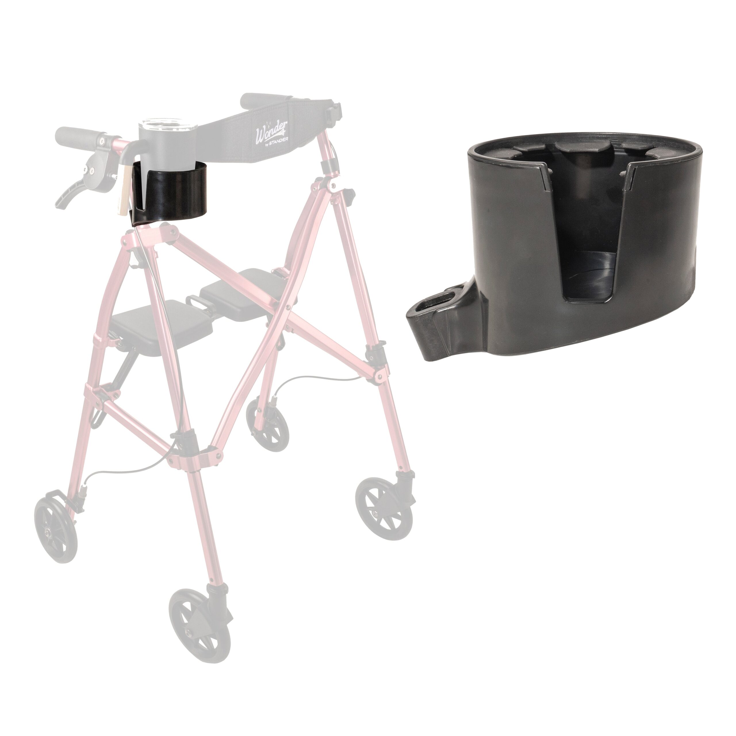 Walker-Rollator Cup Holder Accessory