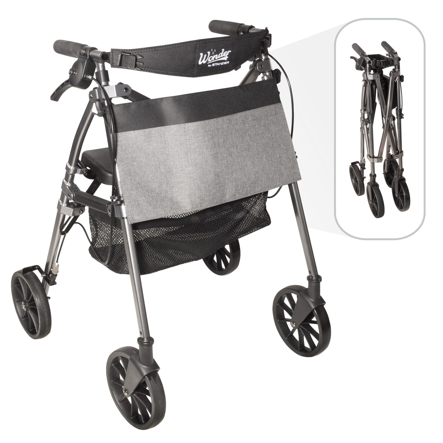 Wonder Rollator Plus with 8" Wheels